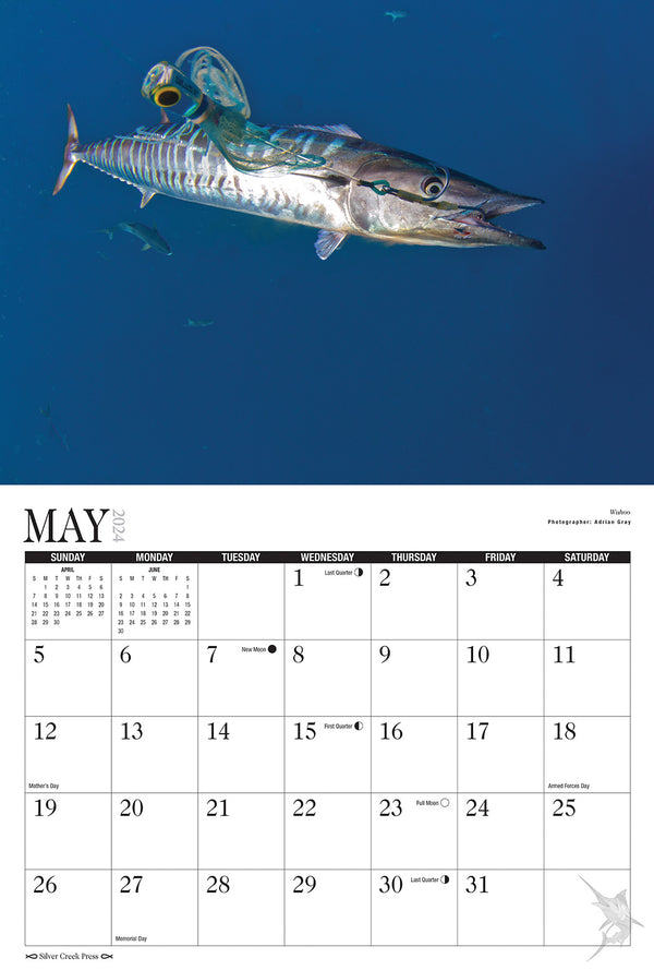 2024 Saltwater Fishing Wall Calendar