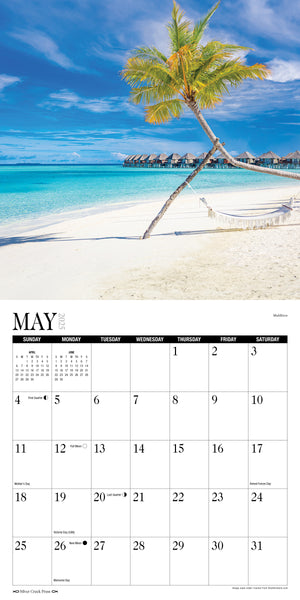 2025 Beaches Calendar 12x12